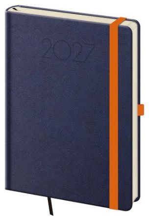 Diář denní A5 New Praga - modrá 2027, 14,3cm x 20,5cm, DNP422-3-27