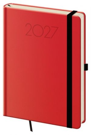 Diář denní A5 New Praga - červená 2027, 14,3cm x 20,5cm, DNP422-8-27