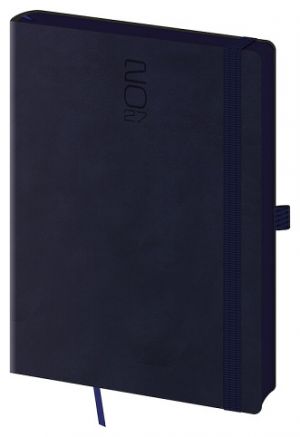 Diář denní A5 Memory s gumičkou - tmavě modrá 2027, 14,3cm x 20,5cm, DM422-2-27