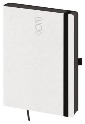 Diář denní A5 Memory s gumičkou - bílá 2027, 14,3cm x 20,5cm, DM422-3-27