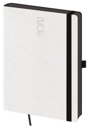 Diář denní A5 Memory s gumičkou - bílá 2027, 14,3cm x 20,5cm, DM422-3-27