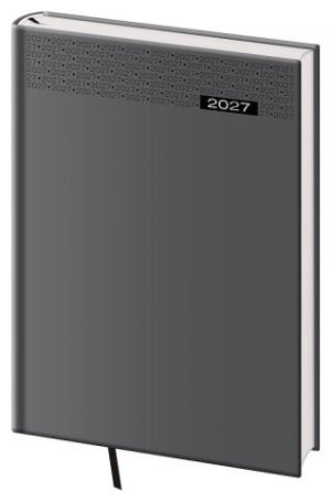 Diář denní A5 Gommato - šedá 2027, 14,3cm x 20,5cm, DG422-3-27