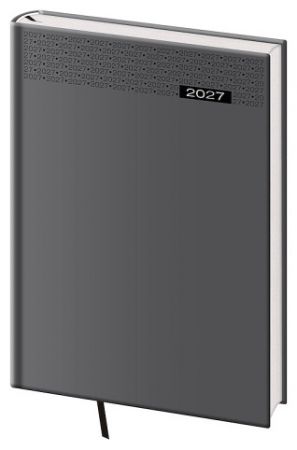 Diář denní A5 Gommato - šedá 2027, 14,3cm x 20,5cm, DG422-3-27