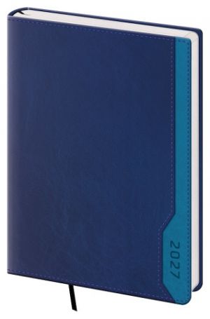Diář denní A5 Forte - modrá NEW 2027, 14,3cm x 20,5cm, DFR422-02-27