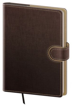 Diář denní A5 Flip - hnědo/capuccinová 2027, 14,3cm x 20,5cm, DFL422-15-27