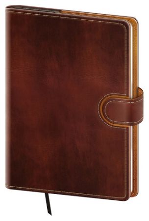 Diář denní A5 Flip - hnědá/hnědá 2027, 14,3cm x 20,5cm, DFL422-5-27