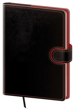 Diář denní A5 Flip - černo/červená 2027, 14,3cm x 20,5cm, DFL422-1-27
