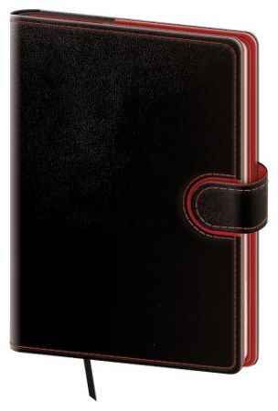 Diář denní A5 Flip - černo/červená 2027, 14,3cm x 20,5cm, DFL422-1-27