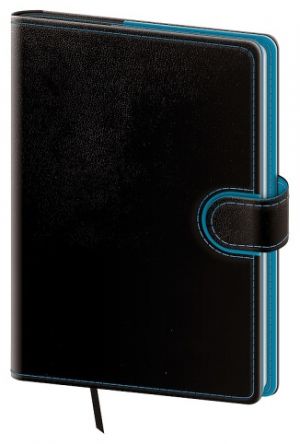 Diář denní A5 Flip - černá/modrá 2027, 14,3cm x 20,5cm, DFL422-2-27
