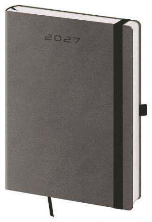 Diář denní A5 Flexies - tmavě šedá 2027, 14,3cm x 20,5cm, DF422-4-27