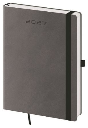 Diář denní A5 Flexies - tmavě šedá 2027, 14,3cm x 20,5cm, DF422-4-27