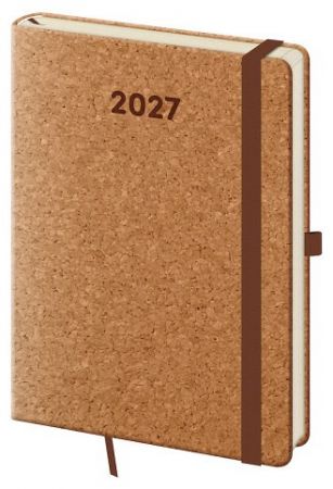 Diář denní A5 Cork 2027, 14,3cm x 20,5cm, DCK422-1-27