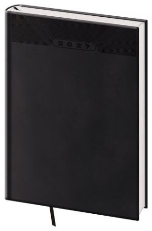 Diář denní A4 Print Classic - černá 2027, 21cm x 29,7cm, DP412-01-27