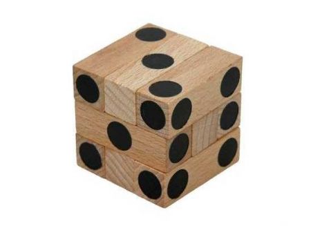 Dřevěný hlavolam kostka Cube