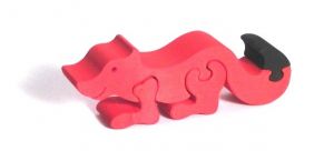 Fauna Dřevěné vkládací puzzle z masivu malá liška