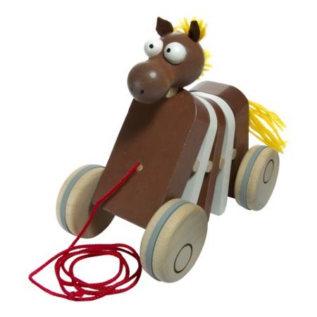 Dřevěný tahací koník klapací