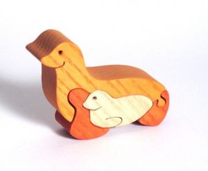 Fauna Dřevěné vkládací puzzle z masivu malý lvoun