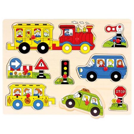 Bino Dřevěné vkládací puzzle doprava