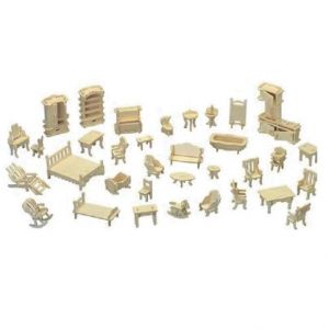 Woodcraft Dřevěné 3D puzzle Set nábytku