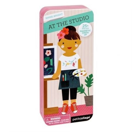 Petitcollage Magnetické puzzle Umělkyně - poškozená kovová krabička