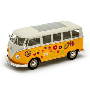 Welly Volkswagen T1 Bus (1963) 1:24 Love &amp; Peace oranžový