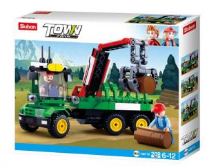 Sluban Town Farma M38-B0778 Traktor s přívěsem na klády