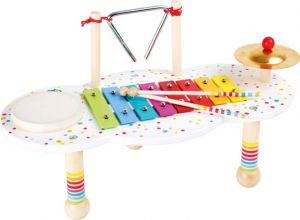 Small Foot Dřevěný muzikální hudební stoleček s puntíky - poškozený obal