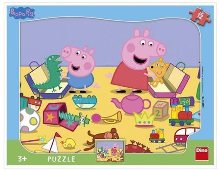 Dino Puzzle Peppa Pig si hraje - tvary 12 dílků