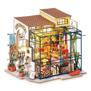 RoboTime 3D dřevěná skládačka Miniatura domečku Květinářství