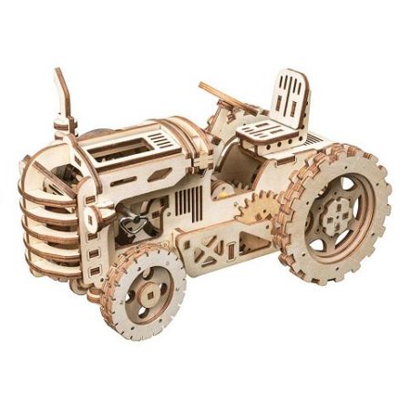 RoboTime 3D dřevěná mechanická skládačka Traktor