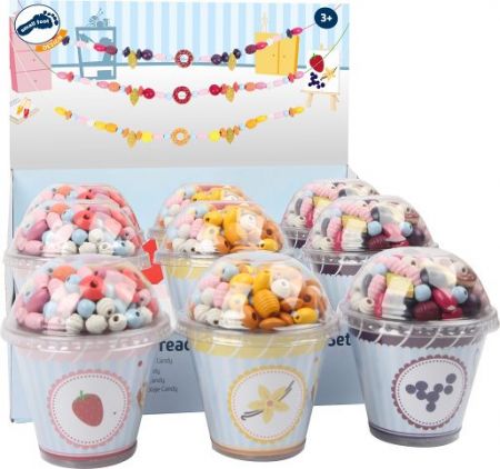 small foot Dřevěné korálky Candy 1ks červená