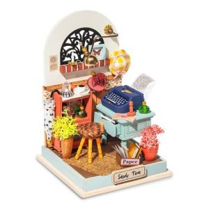 RoboTime 3D dřevěná skládačka Miniatura domečku Studovna s psacím strojem