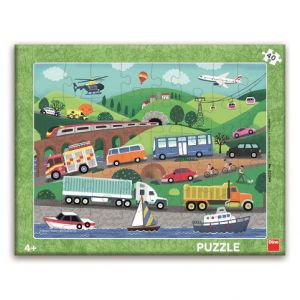 Dino Papírové puzzle Dopravní prostředky 40 dílků