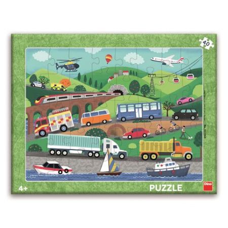 Dino Papírové puzzle Dopravní prostředky 40 dílků
