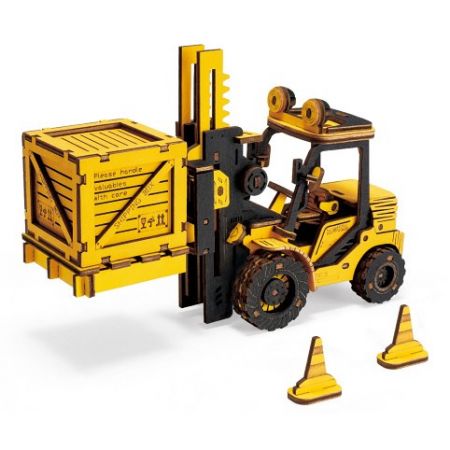RoboTime 3D dřevěná mechanická skládačka Vysokozdvižný vozík
