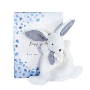 Doudou Dárková krabička modrá - mini králíček 17 cm