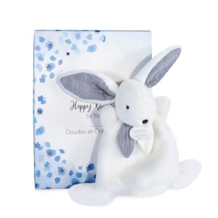 Doudou Dárková krabička modrá - mini králíček 17 cm