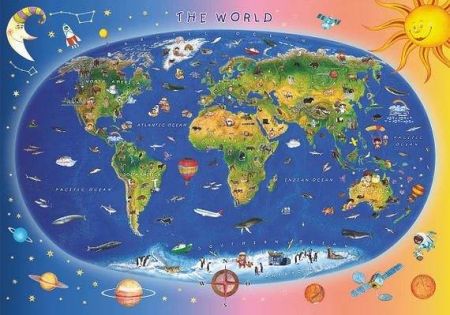 Dino Puzzle Dětská mapa 300 XL dílků