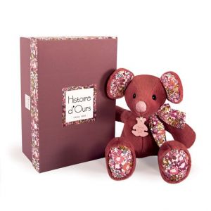 Doudou Histoire d‚Ours Plyšová kamarádka tmavě růžová myška 25 cm