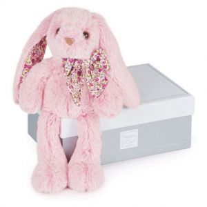 Doudou Histoire d‚Ours Plyšová hračka růžový králíček 25 cm