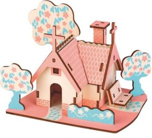 Woodcraft Dřevěné 3D puzzle Americká chata