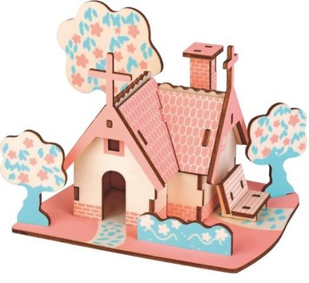 Woodcraft Dřevěné 3D puzzle Americká chata