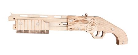 Woodcraft Dřevěné 3D puzzle Zbraň na gumičky Mossberg