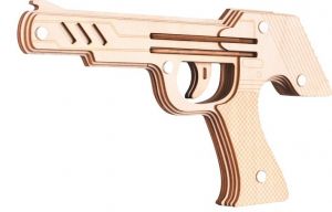 Woodcraft Dřevěné 3D puzzle Zbraň na gumičky