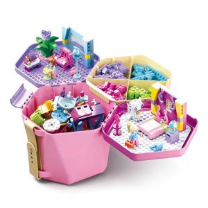 Sluban Bucket Bricks M38-B0830 Kbelík s kostkami růžový Poškozený obal