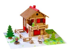 Jeujura Dřevěná stavebnice 215 dílů Velká alpská chata