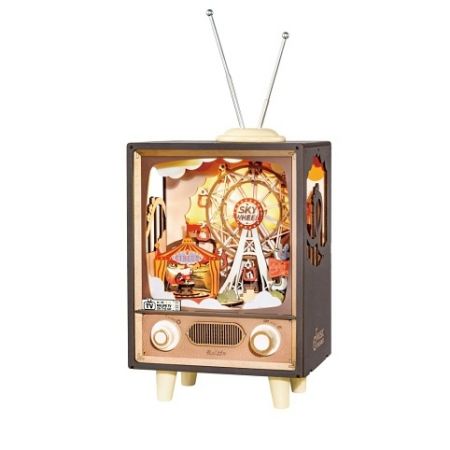 RoboTime 3D dřevěná skládačka hrací skříňky Karneval při západu slunce