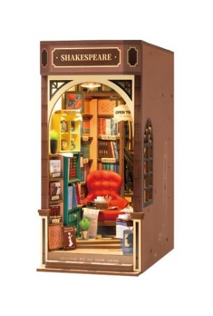 RoboTime 3D skládačka Zarážka na knihy Miniatura domečku Knihkupectví