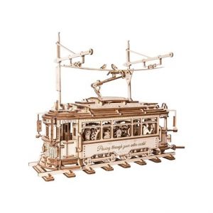 RoboTime 3D dřevěná mechanická skládačka Tramvaj