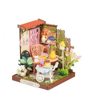 RoboTime 3D dřevěná skládačka Miniatura domečku Zahradní čajový koutek
